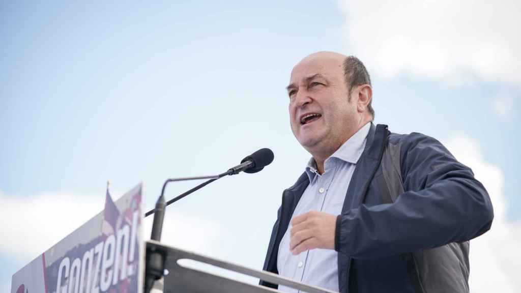 El presidente de Euskadi Buru Batzarra, Andoni Ortuzar, en la celebracin del Alderdi Eguna. / EP