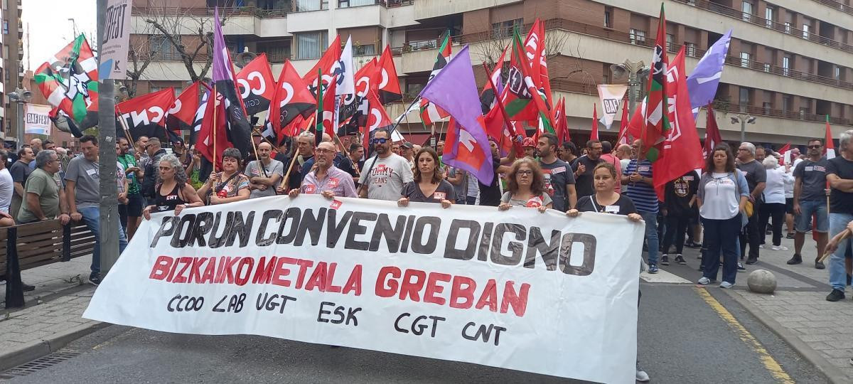 Manifestación de los trabajadores del Metal de Bizkaia. / EP