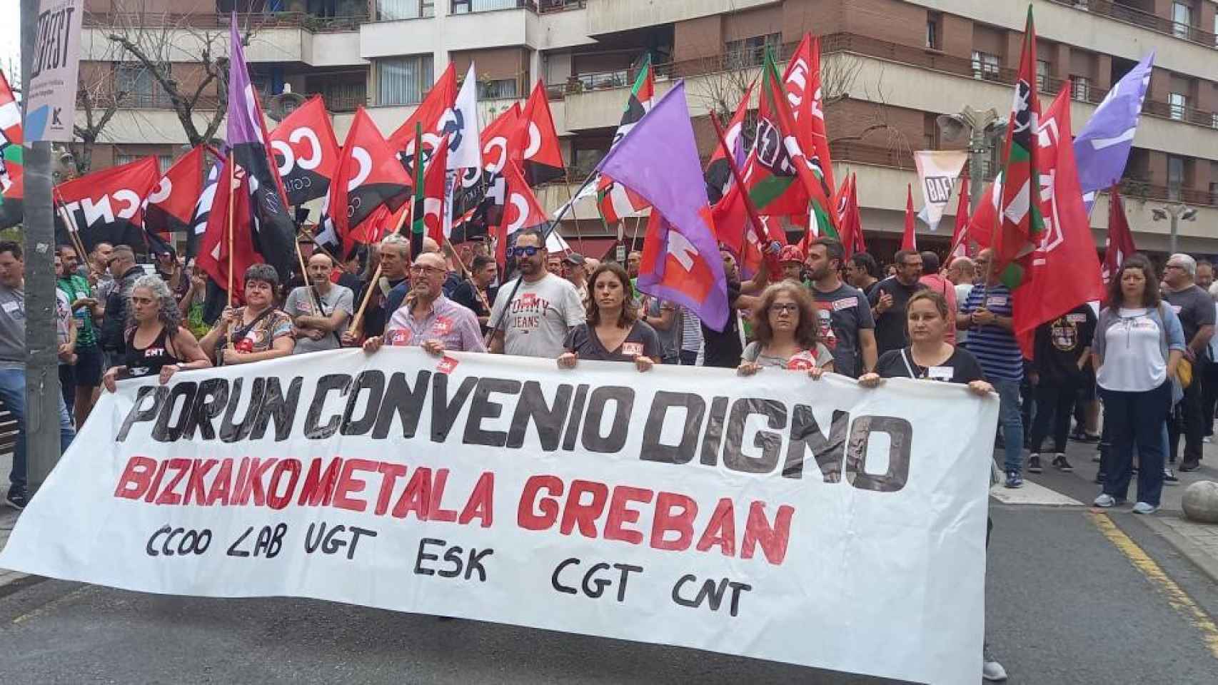 Manifestacin de los trabajadores del Metal de Bizkaia. / EP