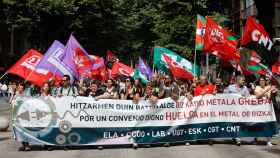 Manifestacin del Metal de Bizkaia en Bilbao en la tercera jornada de huelga / Efe