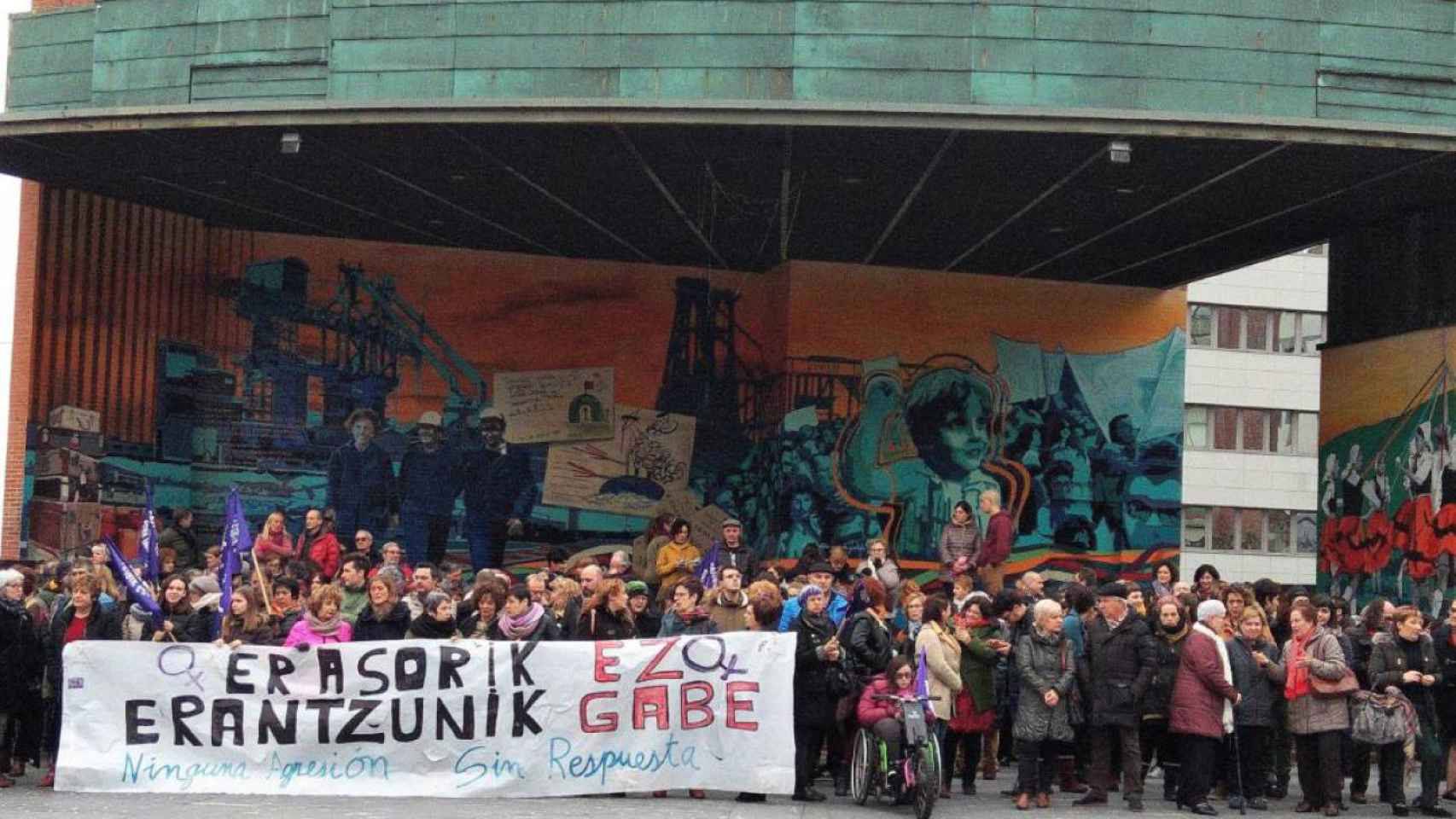 Imagen de archivo de concentracin en Barakaldo contra las agresiones sexuales. / EP