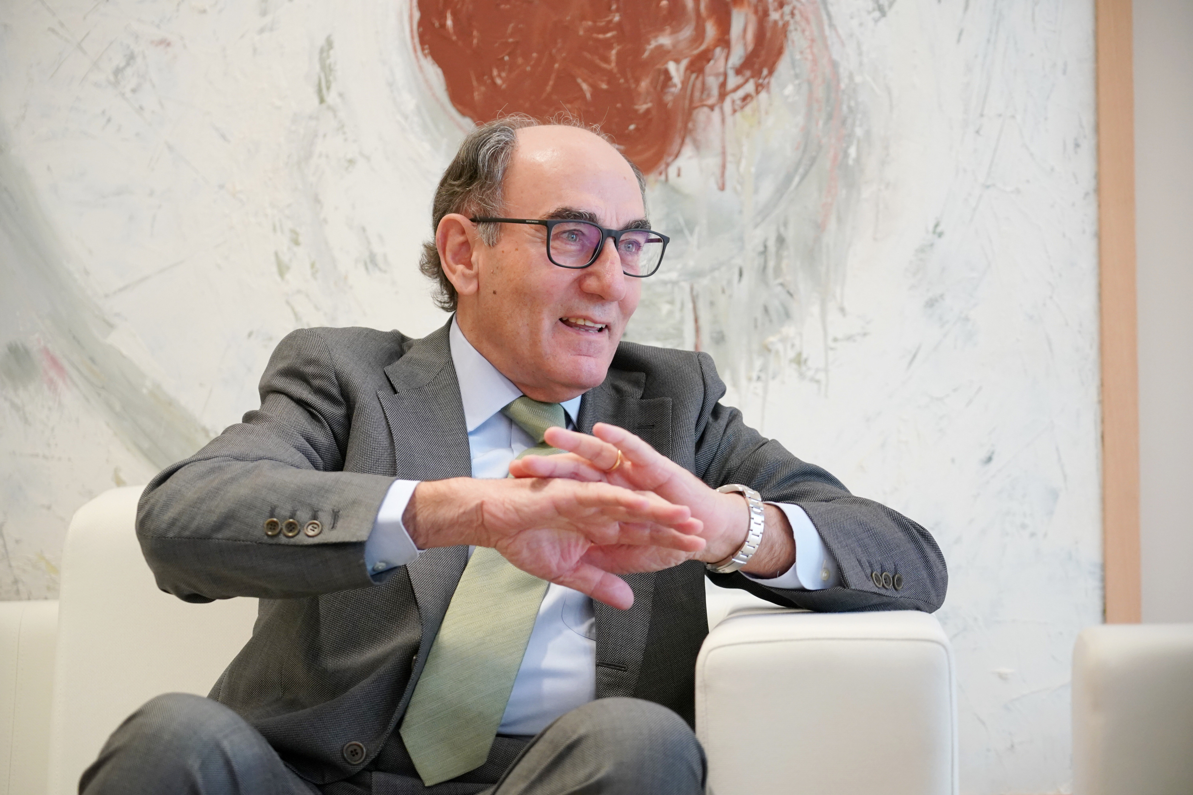 El presidente de Iberdrola, Ignacio Sánchez Galán, durante una recepción en Lehendakaritza / Europa Press