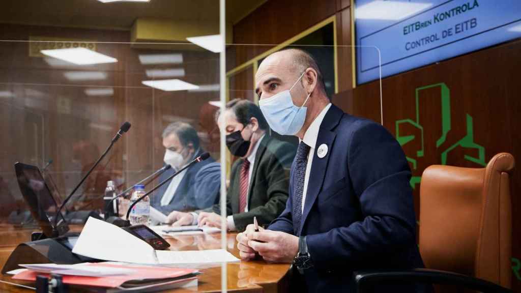 El director general de EiTB, Andoni Aldekoa, este martes en el Parlamento vasco.