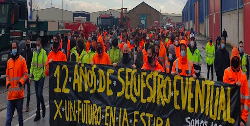 Manifestación de los trabajadores de la estiba. / Coordinadora