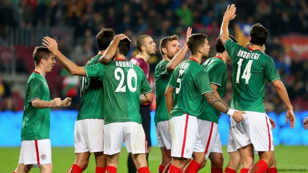 Algunos jugadores de la Euskal Selekzioa / Athletic Club