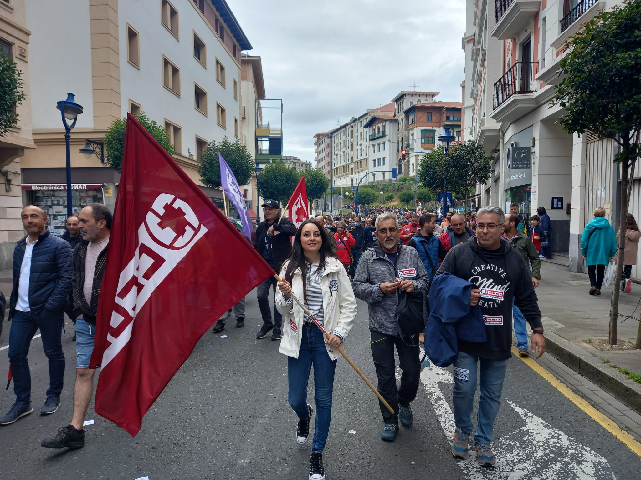 Manifestación durante una jornada de huelga en el Metal de Bizkaia / Twitter