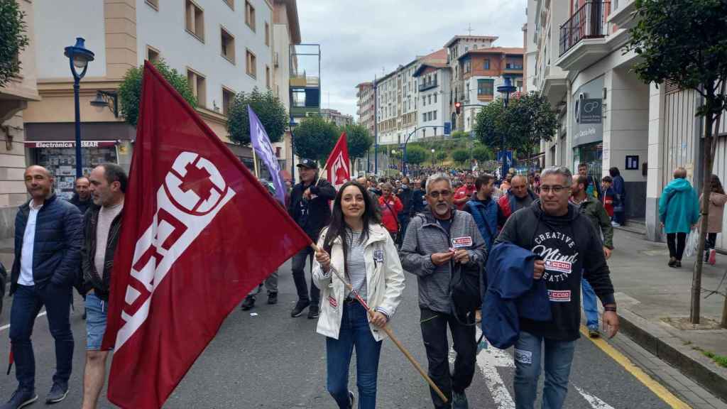 Manifestacin durante una jornada de huelga en el Metal de Bizkaia / Twitter