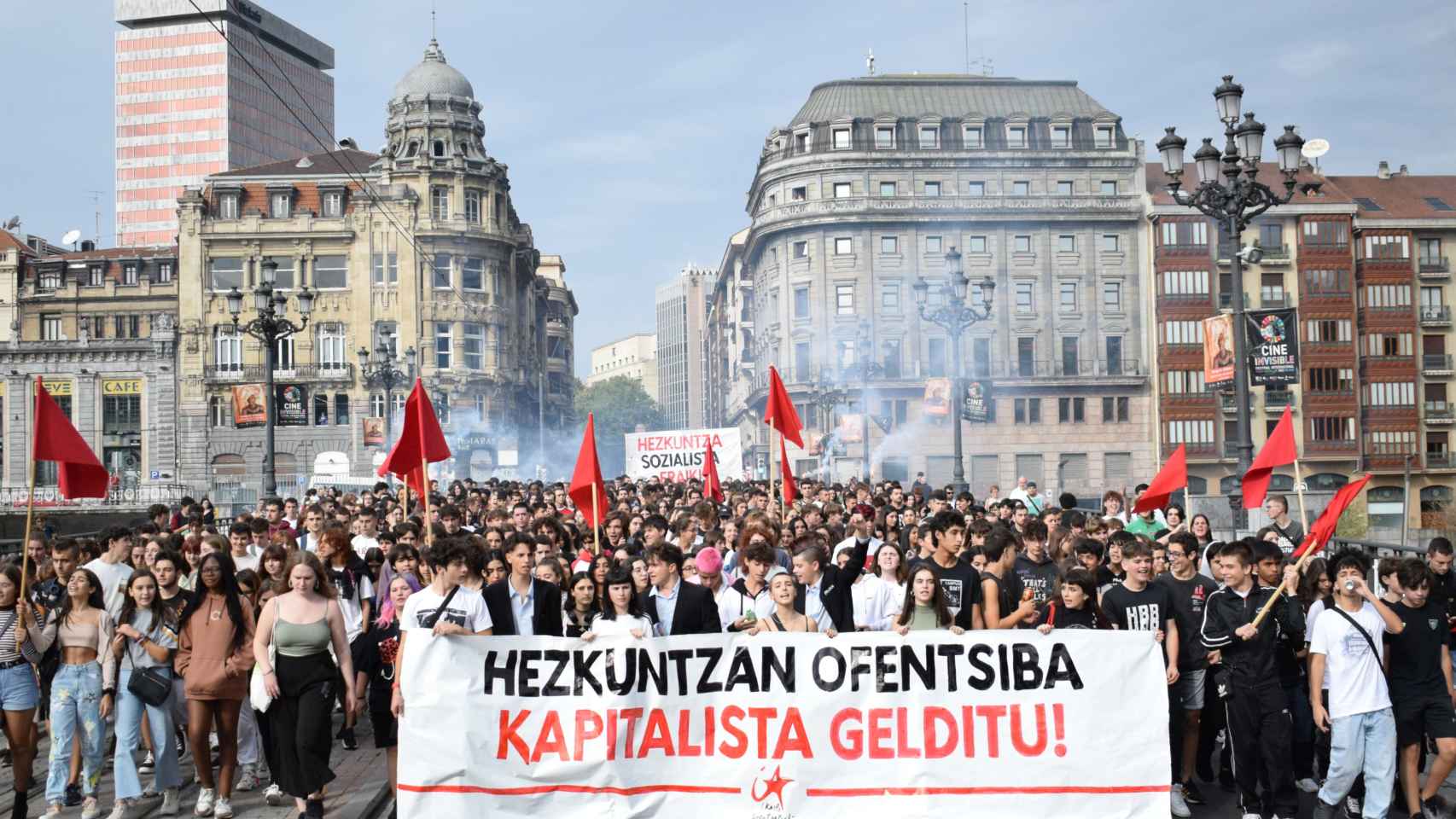 Manifestacin de Ikasle Abertzaleak de este jueves. / Twitter