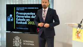 El delegado del Gobierno, Denis Itxaso, durante la presentacin de los Presupuestos Generales del Estado / L. Rico (EFE)