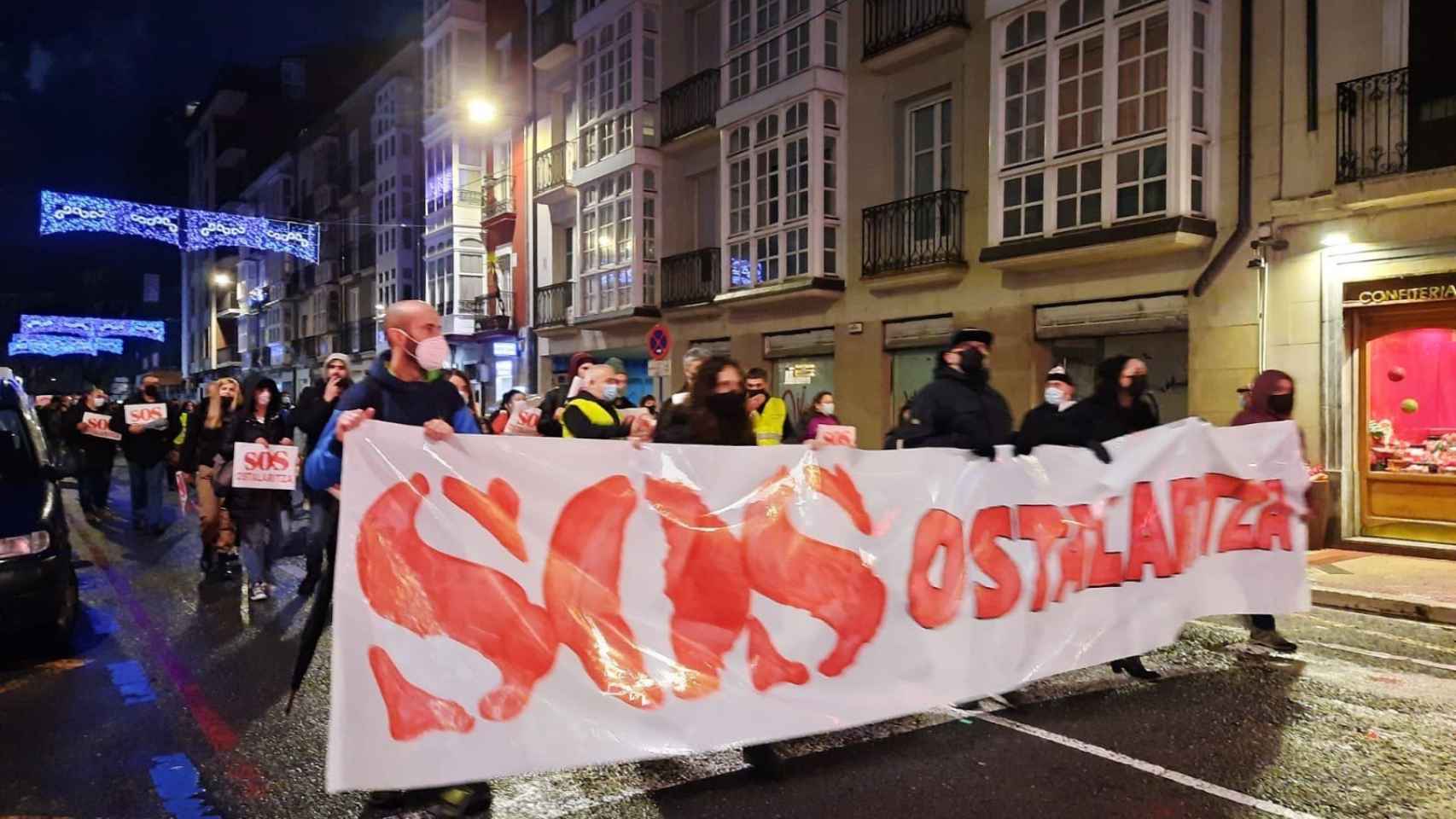 Manifestacin de hosteleros en Vitoria. EP