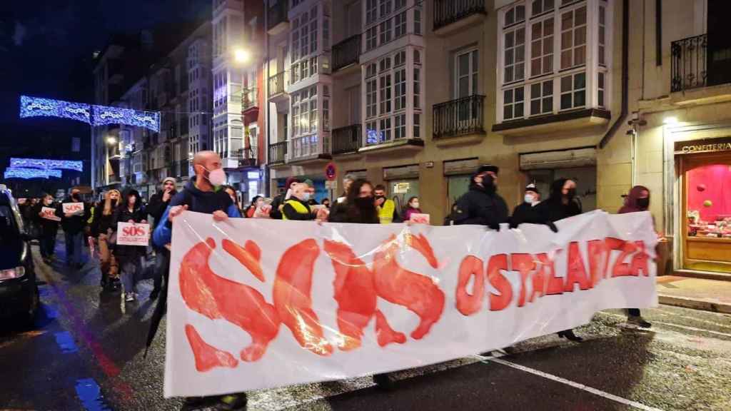 Manifestacin de hosteleros en Vitoria. EP