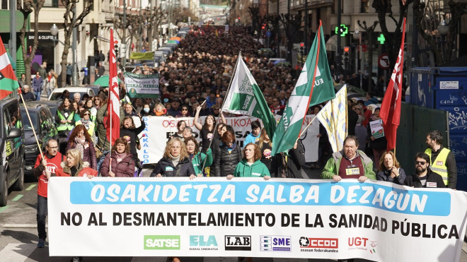 Manifestación de Bilbao contra el desmantelamiento de Osakidetza. /EP