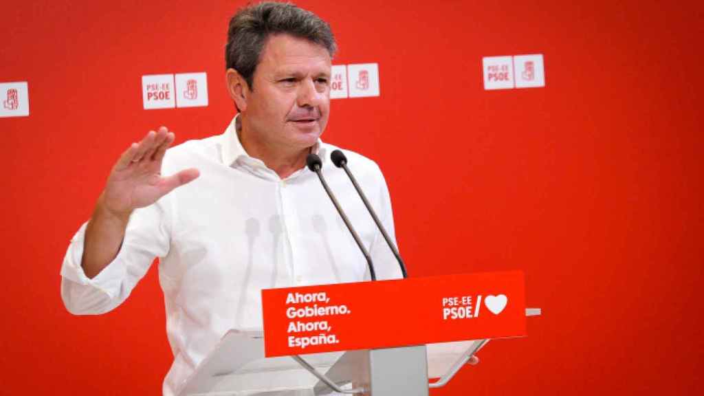 José Antonio Santano, alcalde de Irun, durante un acto del PSE / EP