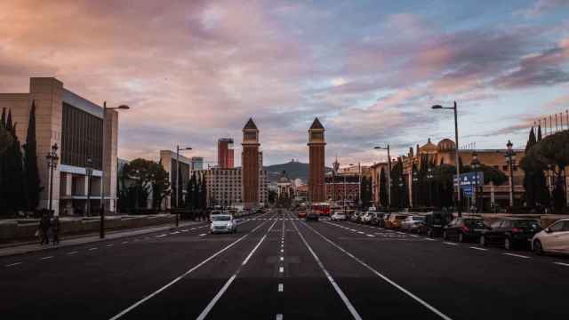 Trafico junto a la Fira Barcelona