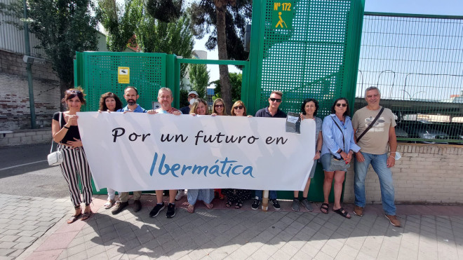 Concentración de trabajadores de Ibermática en Madrid / Twitter