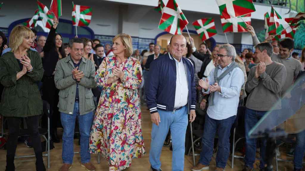 El presidente del Euzkadi Buru Batzar, Andoni Ortuzar, durante un acto de EAJ-PNV en Barakaldo / H.BILBAO - EP