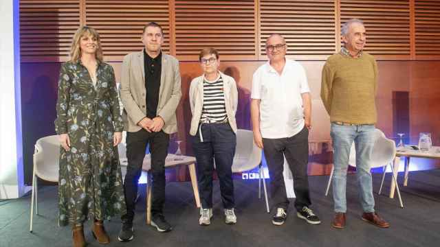 El coordinador general de EH Bildu, Arnaldo Otegi; la exconsejera del PSE-EE Gemma Zabaleta; el exlíder de Ezker Batua y exconsejero, Javier Madrazo, y el que fuera presidente de la Sala de lo Social del TSJPV, Manuel Díaz de Rábago / Unanue - Europa Press