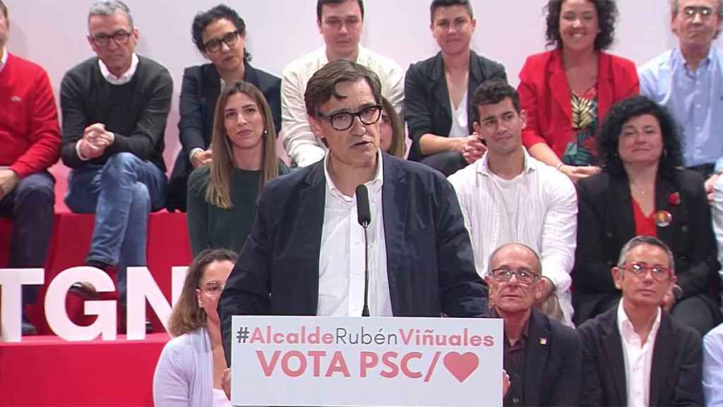 Salvador Illa, en un mitin del PSC en Tarragona