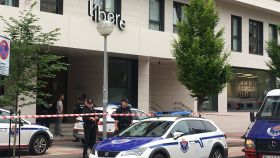 Imagen del hotel de Vitoria donde ha aparecido una mujer asesinada.