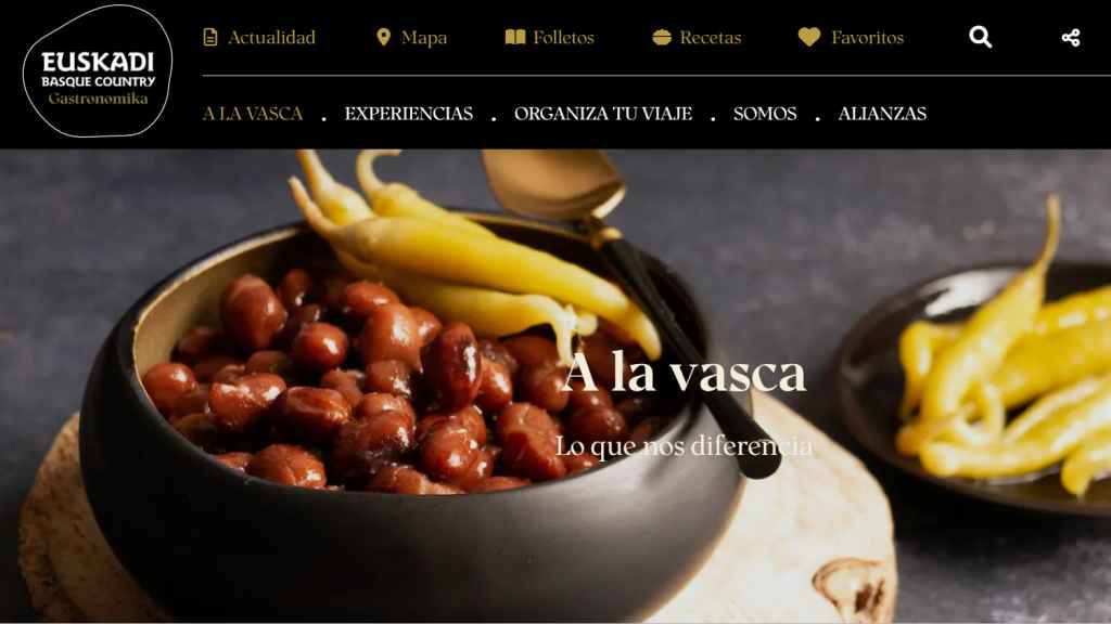 Captura de la página web de Euskadi Gastronomika