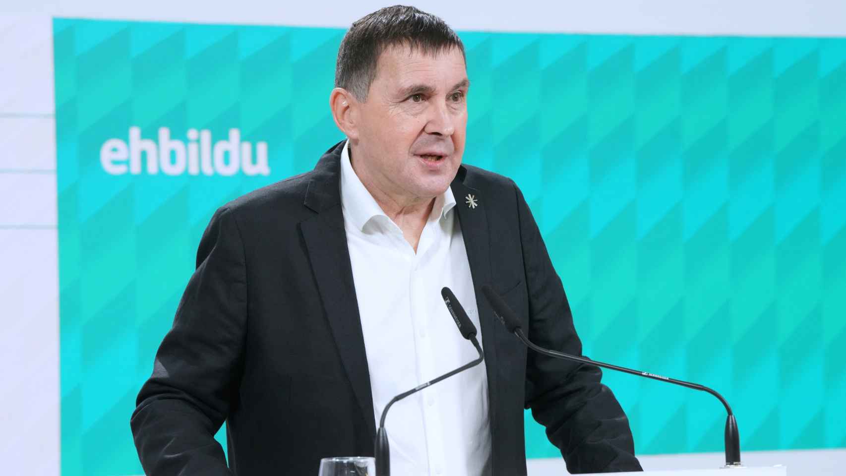 El coordinador general de EH-Bildu, Arnaldo Otegi, interviene durante una mesa política de su partido / Unanue - Europa Press