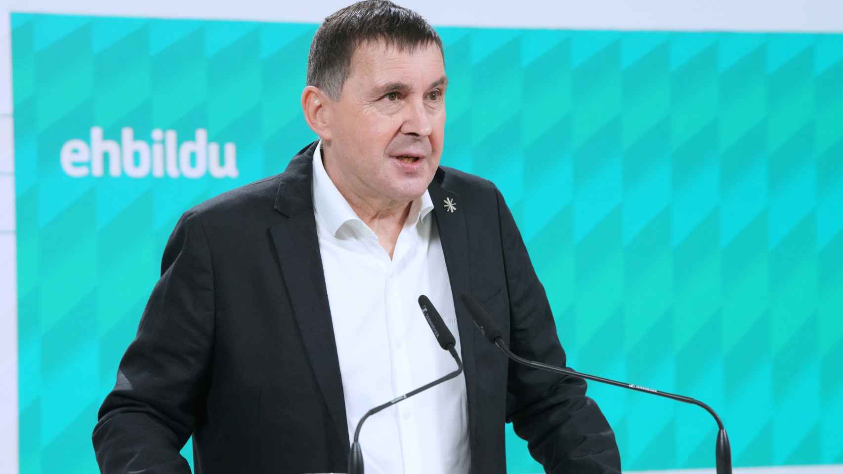 El coordinador general de EH-Bildu, Arnaldo Otegi, interviene durante una mesa política de su partido / Unanue - Europa Press