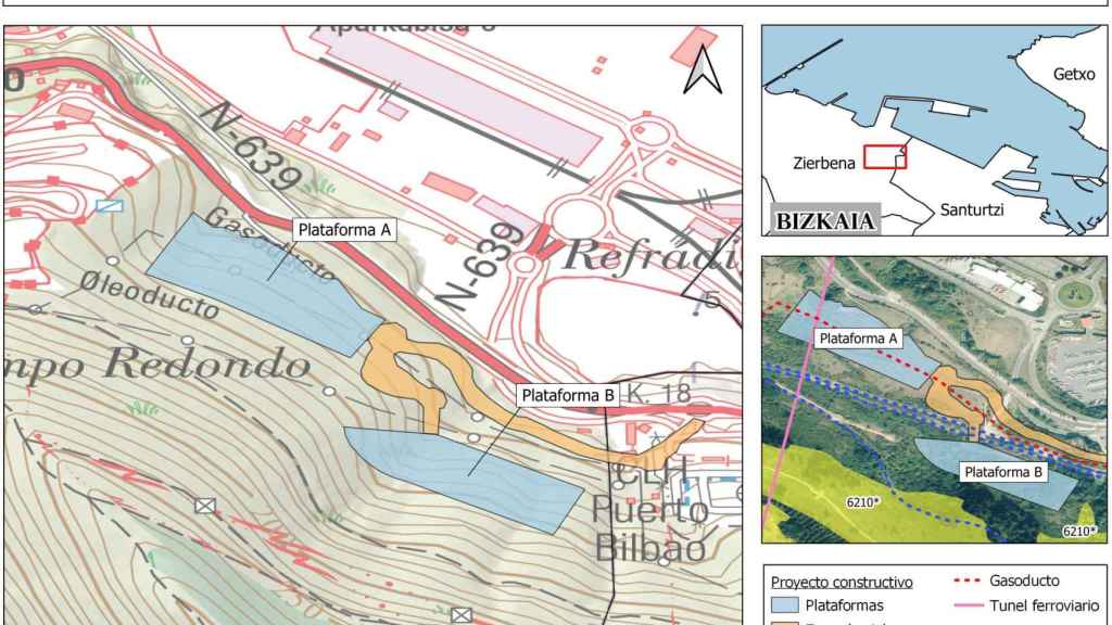 Proyecto del Puerto de Bilbao para la construcción de dos plataformas logísticas en la ladera norte del monte Serantes.