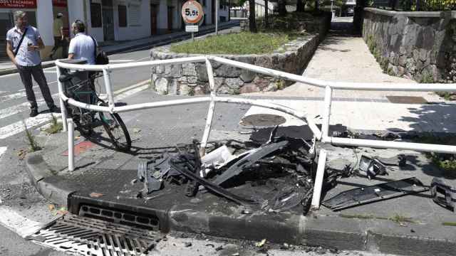 Así quedaba el lugar del accidente en San Sebastián.