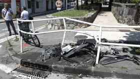 Así quedaba el lugar del accidente en San Sebastián.