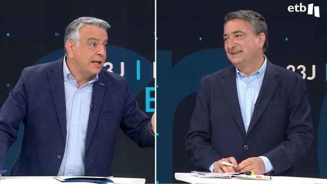 Javier de Andrés (PP) y Aitor Esteban (PNV) en el debate de ETB2 para las elecciones del 23-J / ETB2