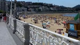 El paseo de La Concha, en Donostia, Gipuzkoa.