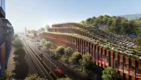 3D de la vista lateral de GOe, el nuevo edificio de Basque Culinary Center, en Donostia-San Sebastián.