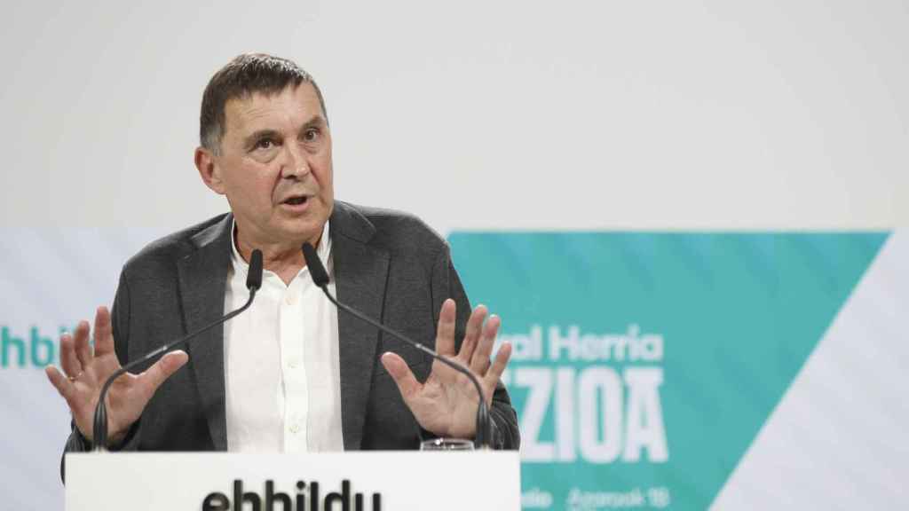 El coordinador general de EH-Bildu, Arnaldo Otegi,  tras la reunión de la Mesa Política de su formación en San Sebastián / Juan Herrero - EFE