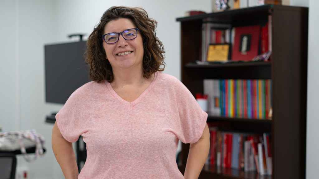 Loli García, secretaria general de CCOO Euskadi, antes de la entrevista / Nacha Abaitua