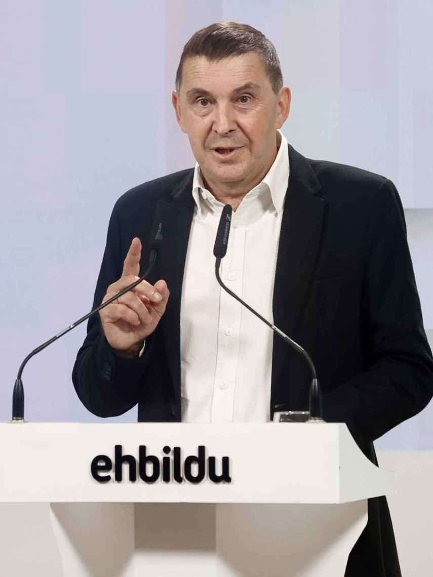 El coordinador general de EH Bildu, Arnaldo Otegi, comparece este lunes en San Sebastián para hablar sobre la actualidad política / Javi Colmenero - EFE