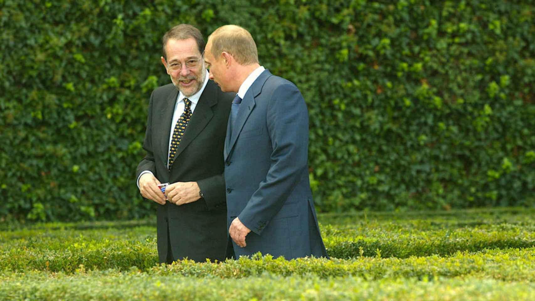 Javier Solana, jefe de Política Exterior y Seguridad Común de la UE, con el presidente ruso Vladímir Putin en 2003.