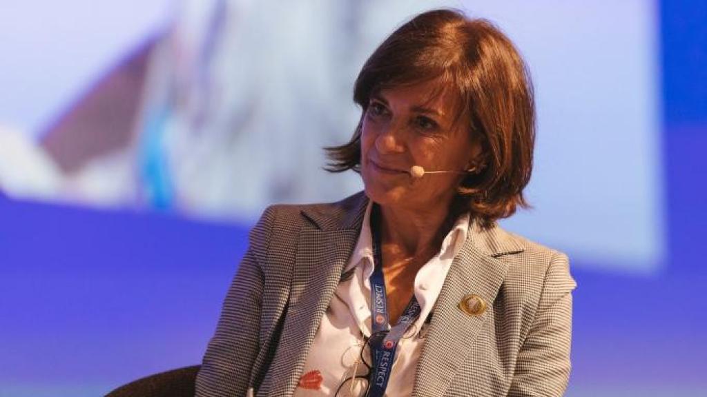 Amaia Gorostiza, presidenta del Eibar, durante un acto la pasada temporada.