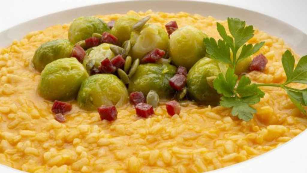 Arroz con coles de Bruselas, uno de los platos de Nochevieja de Karlos Arguiñano.