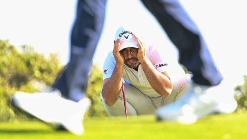 Adrián Otaegui, durante el ISPS Handa del DP Tour de 2023.