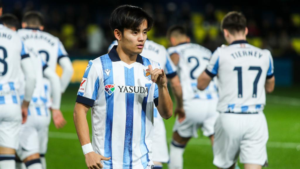 Takefusa Kubo durante el encuentro entre la Real Sociedad y el Villarreal.