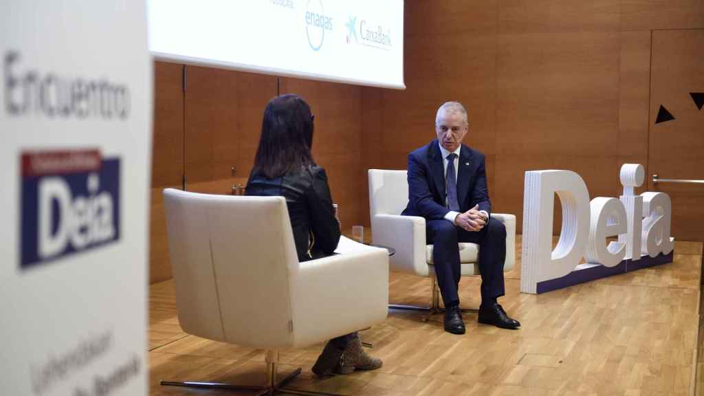 El lehendakari, Iñigo Urkullu, en el acto de 'Deia'.