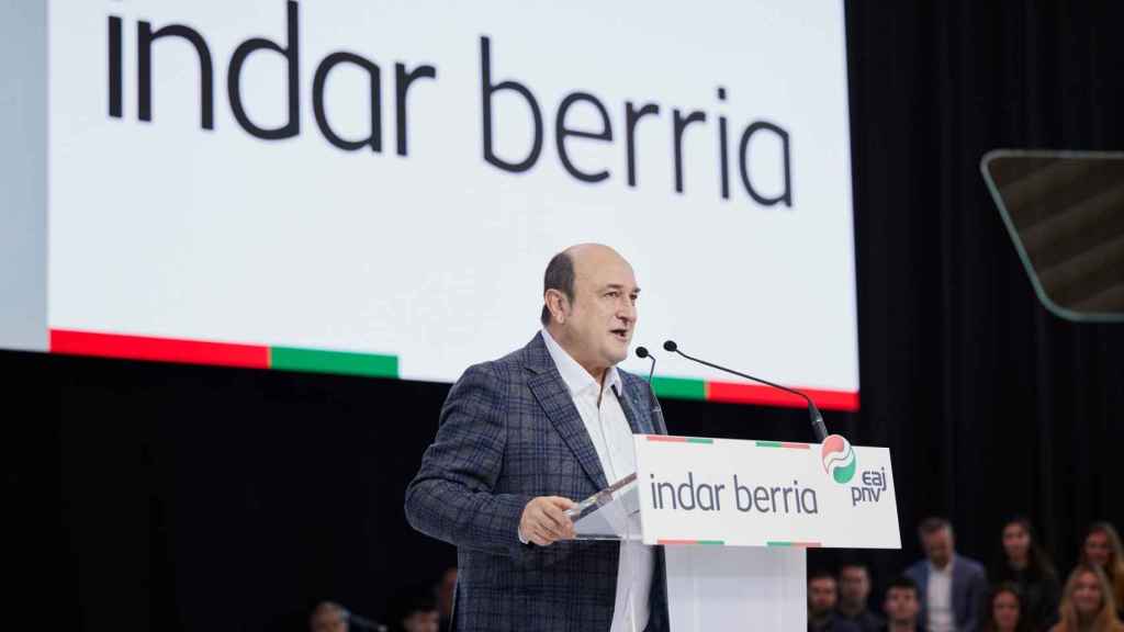 El presidente del PNV, Andoni Ortuzar, en el acto de su partido en Durango.