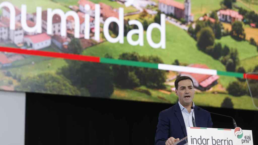 Imanol Pradales, candidato a lehendakari, durante la Asamblea Nacional del PNV / Luis Tejido - EFE