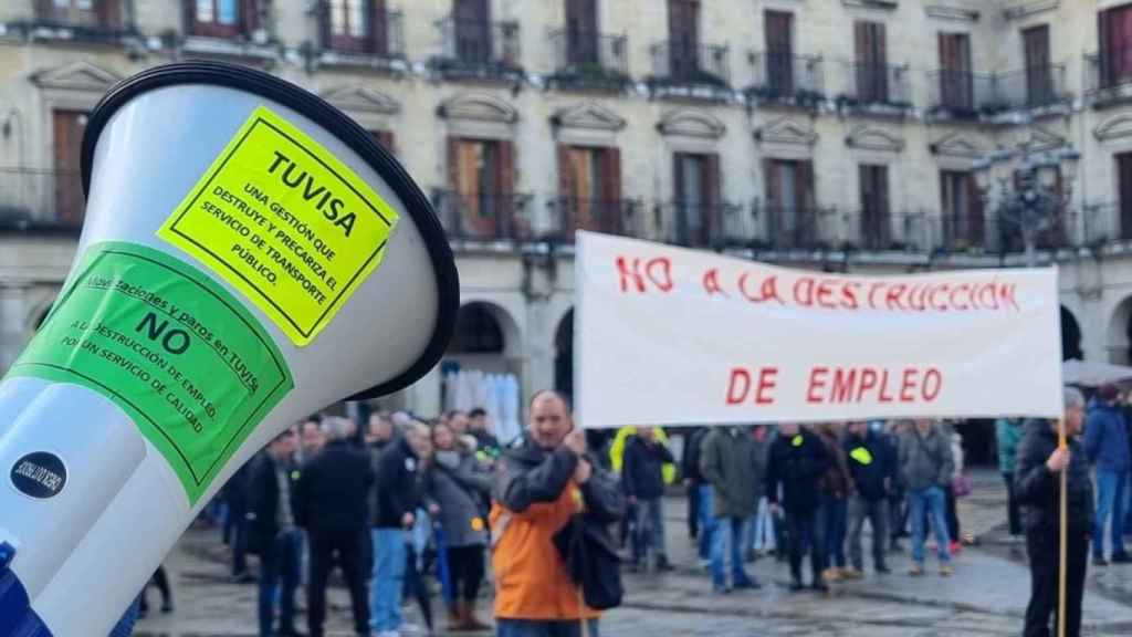 Movilización de los trabajadores de Tuvisa.