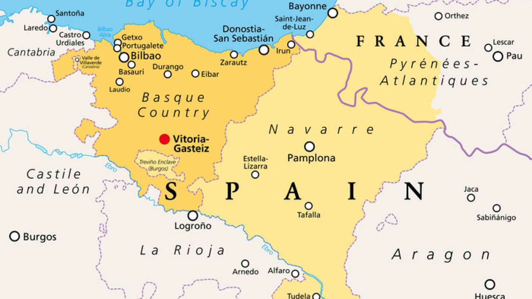 Mapa de Euskadi.