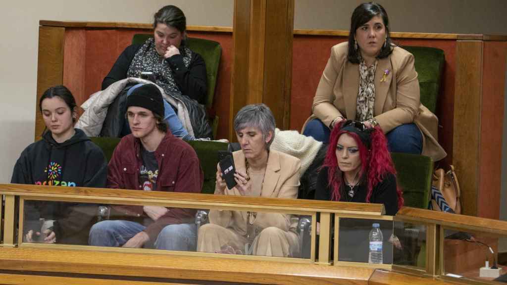 Numerosas personas de la Asociación de Familias de Menores Transexuales (Naizen) han estado presentes en el pleno de este jueves / Legebiltzarra