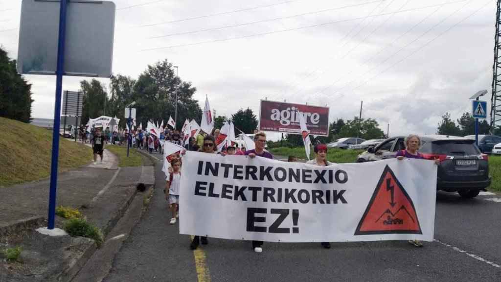 Manifestación de la plataforma Interkonexio Elektrikorik Ez.