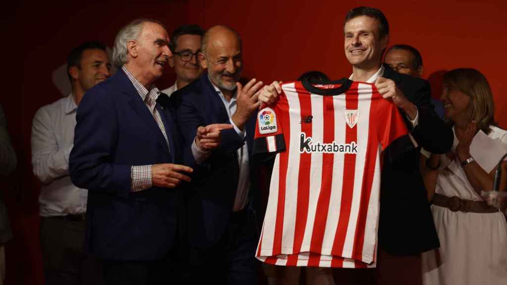 Jon Uriarte, durante su presentación como nuevo presidente del Athletic Club.