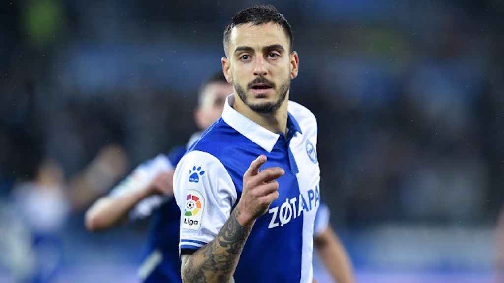 Joselu Mato, durante su época como jugador del Deportivo Alavés.