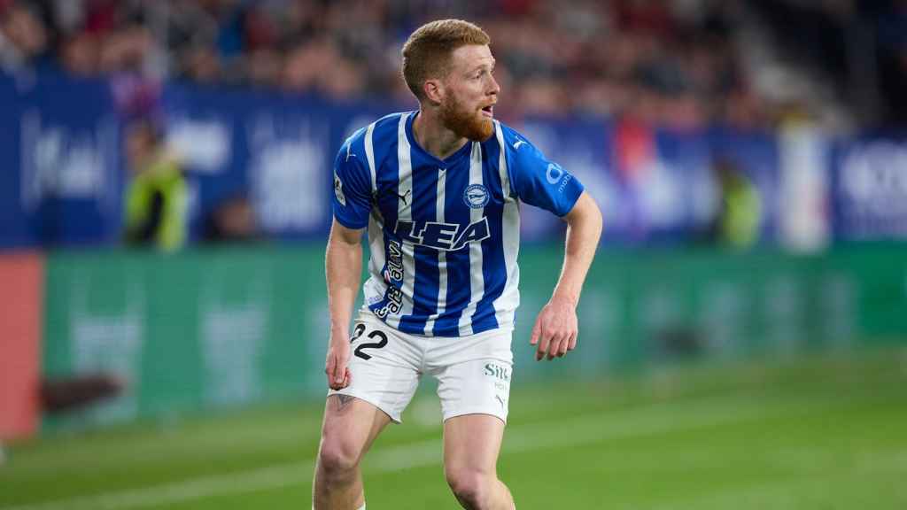 Carlos Vicente, durante un encuentro con la elástica del Deportivo Alavés.